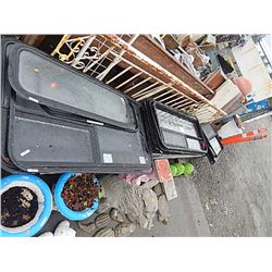 TINTED RV WINDOWS - NEW WITH LOCKING RING  - ASSORTED (INTERNET BIDDERS MUST TAKE ALL)