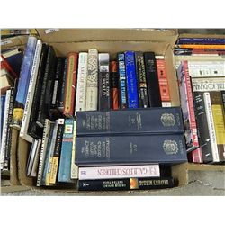 BOX OF ASSORTED QUALITY HARD COVER BOOKS & OTHERS