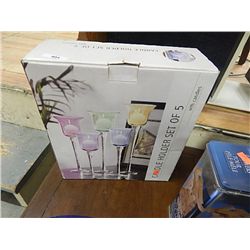 CANDLE HOLDERS IN BOX - SET OF 5