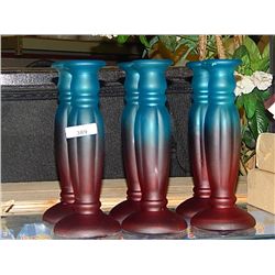DESIGNOR GLASS VASES - NEW - BOX OF 6