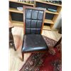 Image 1 : LEATHER AND MAHOGANY DINING CHAIRS -  X 6