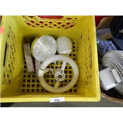 CRATE OF FLORECENT LITE BULBS & OTHERS