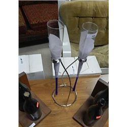 CHAMPAGNE FLUTE GLASSES WITH STAND – NEW