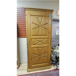 TALL PINE SINGLE DOOR PANTRY CUPBOARD SHELVES INSIDE