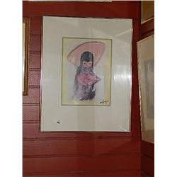 FRAMED PICTURE - ORIENTAL GIRL