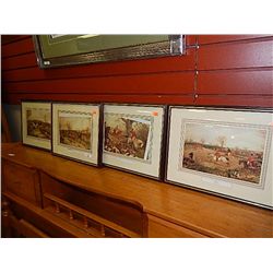 FRAMED VINTAGE PICTURES - BRITSH HUNT ETC - 4 TOTAL