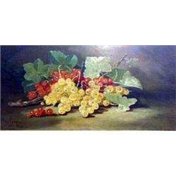 John C. Spencer. Still-life with grapes. Oil on board, 1914. Signed and dated J.C. Spencer in lo...