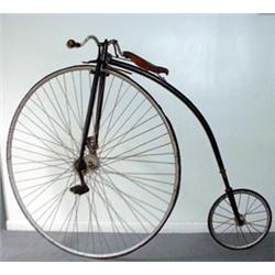 High wheel bicycle. Rudge Coventry, England. Butcher cyclometer. 19th century. Note back bone is...