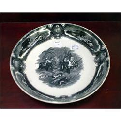 Black transfer bowl, Indian sports. By J.T. Close. 12  $200-300...