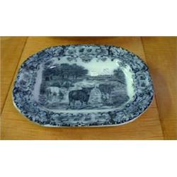 Wedgwood blue transfer platter with cows. 17  $200-300...