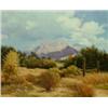 Image 1 : Vic Donahue. Western landscape. Oil on canvas. Signed Vic Donahue in lower right. Framed. 19 1/4...