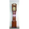 Image 1 : Tiger and Cherry maple case clock with brass works, restored. 93"h x 19"w x11"d $1000-1500...