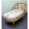 Image 1 : Chaise lounge with carved buffed gilt frame in the style of Louis XV. Embossed floral and basket...