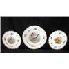 Image 1 : Twelve Dresden plates and two chargers. Decorated with exotic birds and insects. Gold edges. $80...