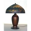 Image 1 : Jefferson reverse painted lamp. No. 2611. Tree and mountain decoration. 18" diameter $3500-4500...