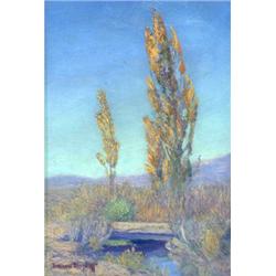 Ferdinand Burgdorff. California autumn landscape. Oil on board. Signed Ferdinand Burgdorff in lo...