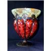 Image 1 : Schneider art glass vase in wrought iron frame. Signed. 8" tall $1200-1500...