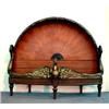 Image 1 : Carved and inlaid swan bed. Inlaid head board simulates decorative spread wing design flanked by...