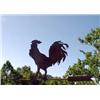 Image 1 : Cast iron Rooster weather vane. Flat cut-out steel weather vane. Note weathered condition and in...