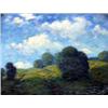 Image 1 : 20th century American School. Impressionistic landscape. Oil on canvas. Framed. Note cracks and...