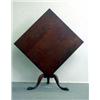 Image 1 : Snake leg pad-foot square-top cherry tilt top tea table. Three board top. 28"h X 30 1/2"w X 25"d...