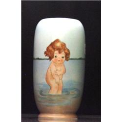 Austria hand-painted vase with child bathing. 10  $200-300...