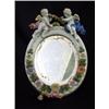 Image 1 : Dresden style footed mirror with putti and flowers. Note one foot is missing. $80-100...