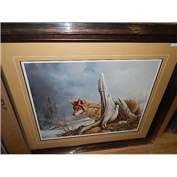 FRAMED LIMITED EDITION PRINT  LONE COYOTE - MARLA WILSON - RETAIL APPROX $1000