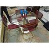 Image 1 : HEXIGON GLASS TOP DINNING TABLE WITH 4 CHAIRS