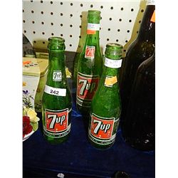 VINTAGE BOTTLE - 7UP - 3 TOTAL