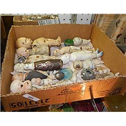 BOX OF VERY OLD DOLL BODY PARTS