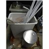 Image 1 : BOX OF GARBAGE PAILS ETC