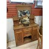 Image 1 : VINTAGE VICTORIAN CARVED OAK SIDEBOARD WITH HIGH MIRRORED BACK GALLERY