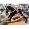 Image 1 : WOOD ROCKING HORSE - WITH HARNES - STUFFED PADDED