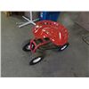 Image 2 : UNIQUE SHOP SEAT  - 4 PNEUMATIC WHEELS AND SWIVEL TRACTOR SEAT  - GREAT FOR SHOP OR GARDEN OR WHAT E