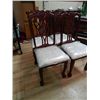 Image 1 : CHIPPENDATE MAHOGANY DINING CHAIRS WITH BALL & CLAW CARVED FEET - BID X 4