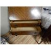Image 5 : VINTAGE EARLY CANADIAN SECRETARIAL DESK WITH DROP FRONT DOOR AND LEADED GLASS DOORS ON TOP CHINA CAB