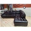 Image 1 : LEATHER 2 PC SECTIONAL SOFA SET - LOUNGE END - NEW - BROWN