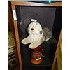 Image 1 : ROUND GLASS HANGER WITH SHEEP DOGS, SHEEP DOG PUPPY AND BEER STEIN AND WINE CUTTING BOARD