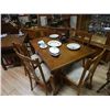 Image 7 : BELGUIM OAK DINING TABLE - DOUBLE DRAWER LEAFS - SOLID WOOD