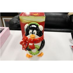 Penguin Ceramic Cookie Jar