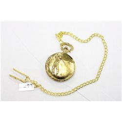 Golfer Pocket Watch With Chain
