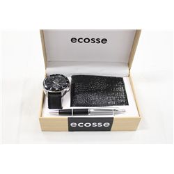 Ecosse Fashion Gift Set With Black Face Watch