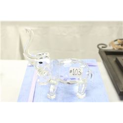 Hand Crafted Cut Glass Elephant