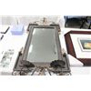 Image 1 : Metal Framed Bevelled Mirror With  Candleholders
