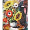 Image 1 : Bradl, J., deutscher Künstler 20.Jh., "Stillleben mit Sommer-Blumenstrauß und Kanne", Öl/Lw. 80 x...