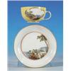 Image 1 : Porzellan-Tasse mit Untertasse, Meißen 1774-80, halbkugelförmiges Tässchen mit Henkel, zwei Vierp...