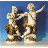 Image 1 : Paar Barock-Skulpturen "Putti", Bayern oder Südtirol 18.Jh., Lindenholz geschnitzt und weiß-gold...