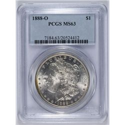 1888-O MORGAN DOLLAR PCGS MS-63 BLAST WHITE