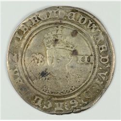 ENGLAND EARLY LAMMERS COINAGE SHILLING EDWARD VI 1547-1543 VG SLIGHTLY BENT